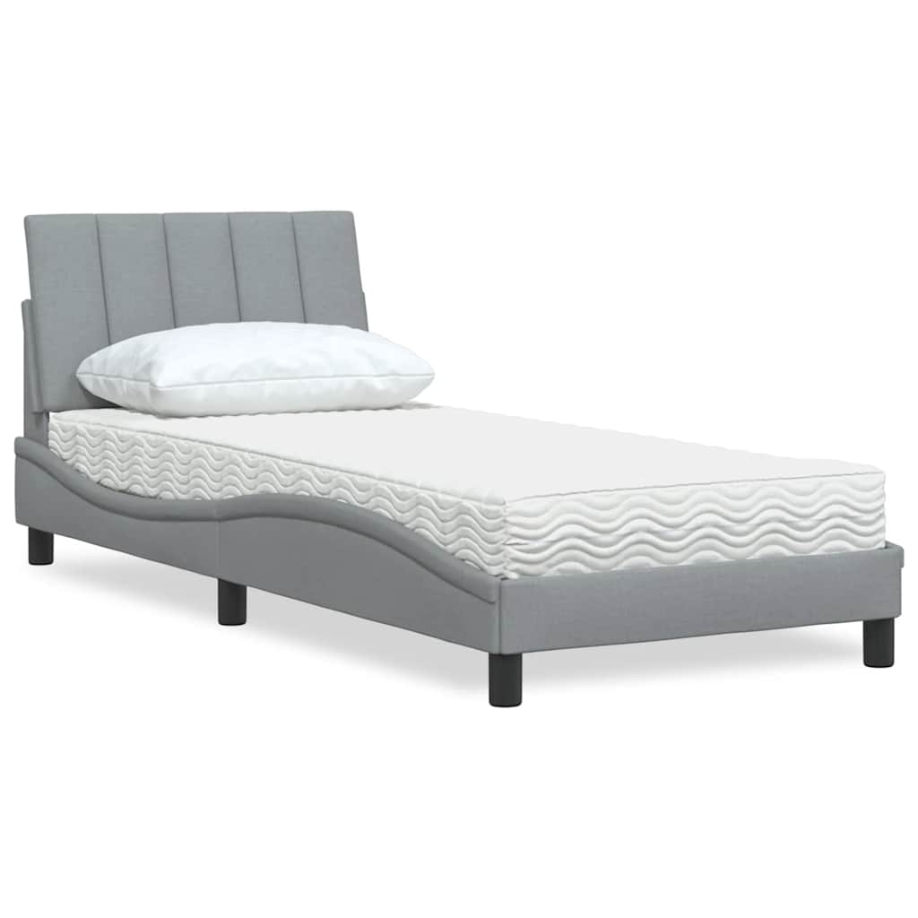 Lit Avec Matelas Hanko Tissu