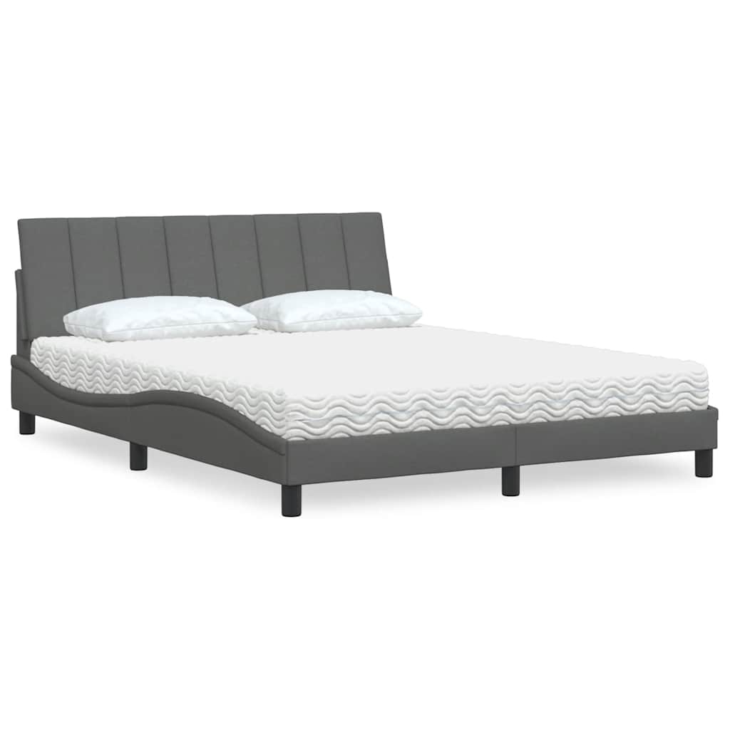 Lit Avec Matelas Hanko Tissu