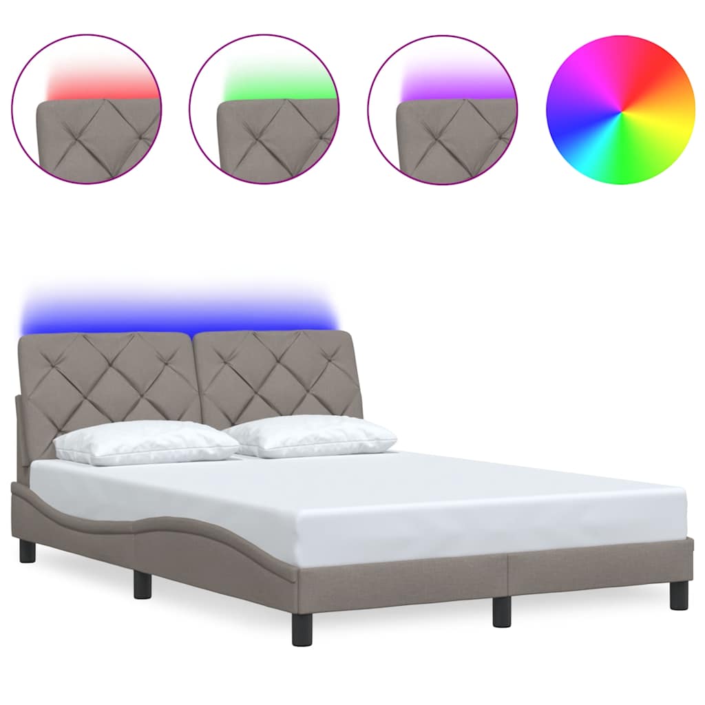 Cadre De Lit Avec Led Sans Matelas Tissu