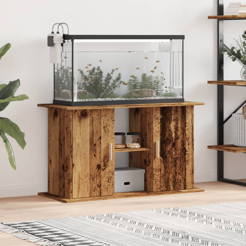 Support D'aquarium En Béton Gris Bois D'ingénierie