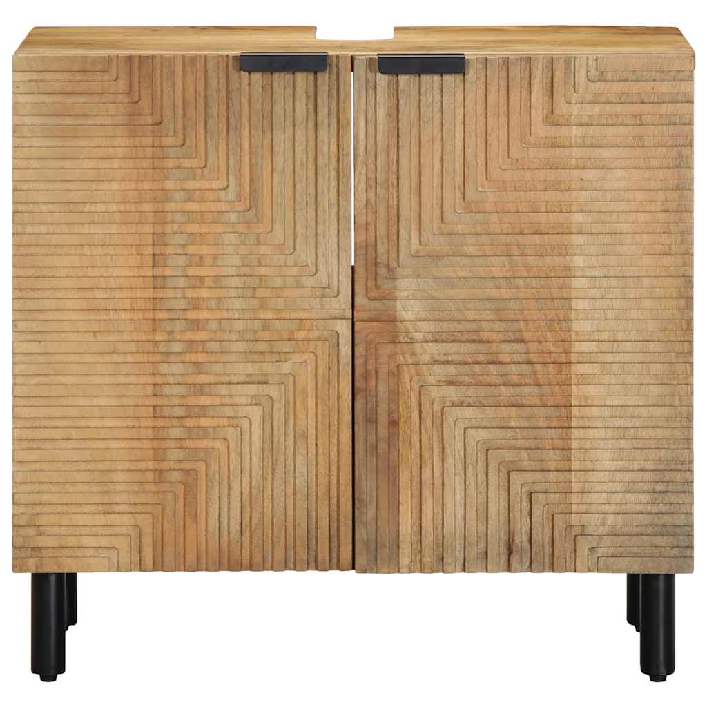 Armoire Lavabo De Salle De Bain Marron Bois Massif De Manguier