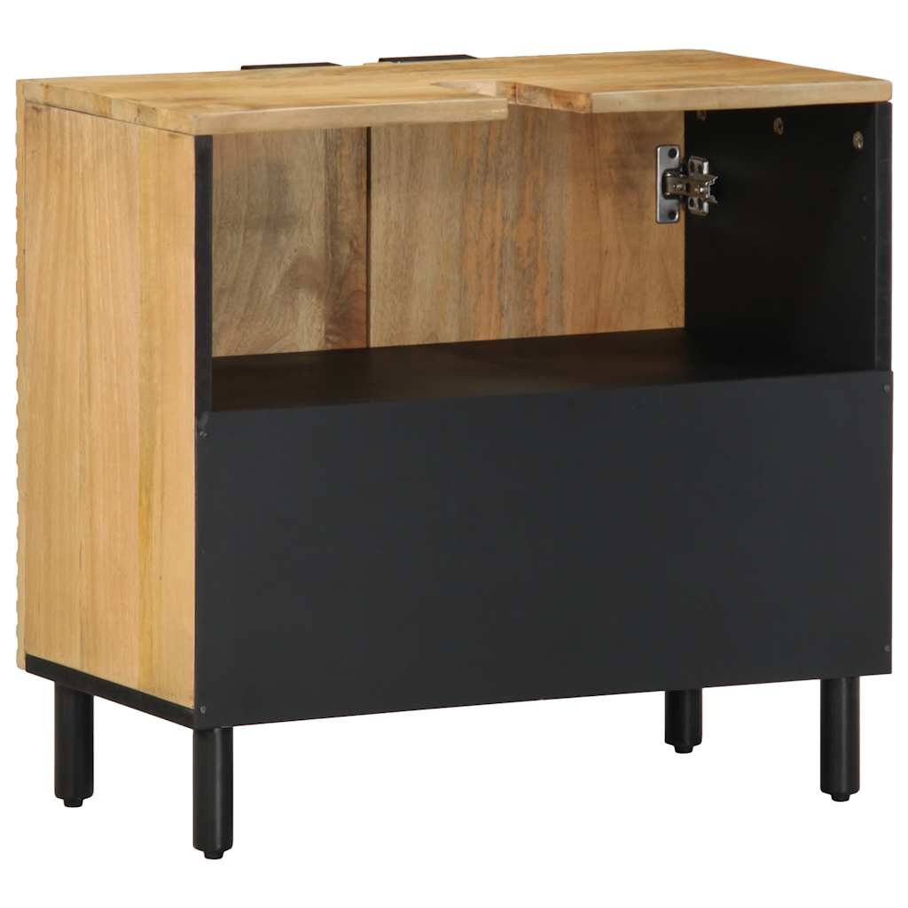 Armoire Lavabo De Salle De Bain Marron Bois Massif De Manguier