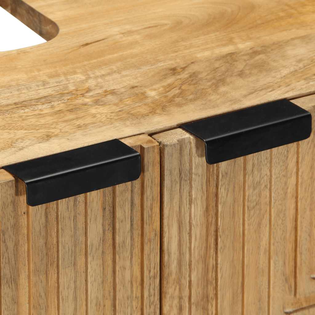 Armoire Lavabo De Salle De Bain Marron Bois Massif De Manguier