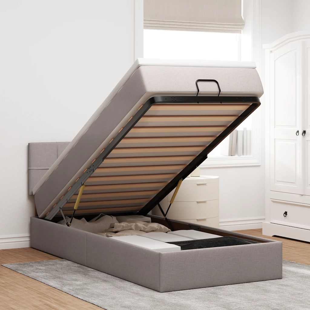 Lit Ottoman Avec Matelas Tissu