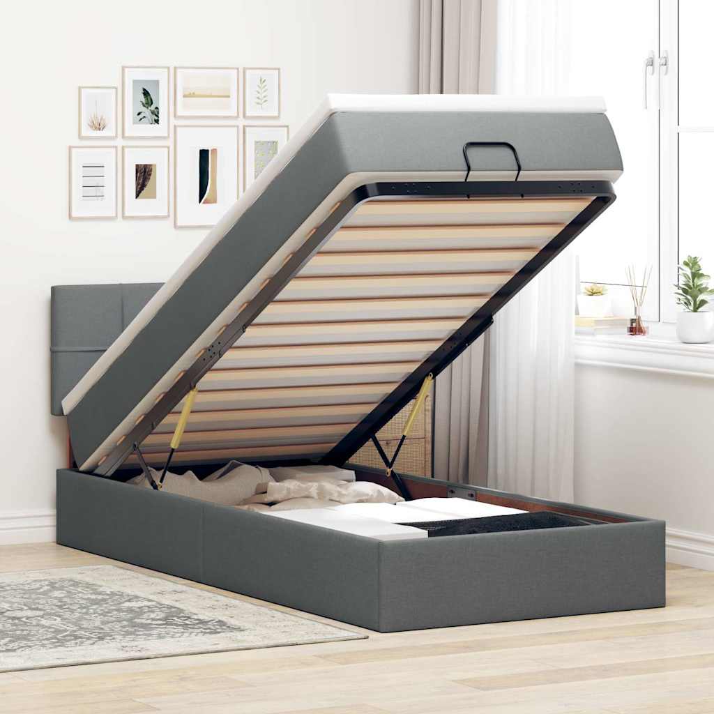 Lit Ottoman Avec Matelas Tissu