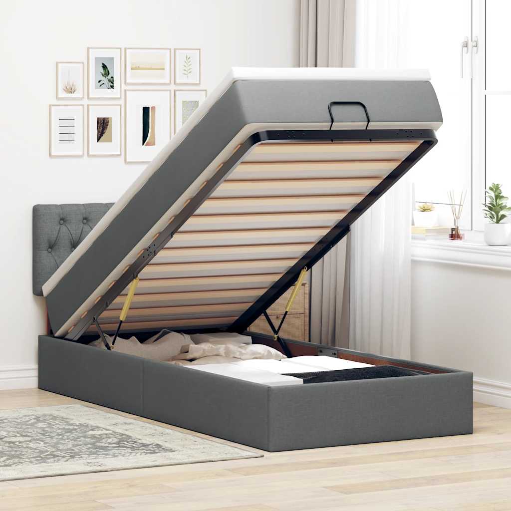 Lit Ottoman Avec Matelas Tissu
