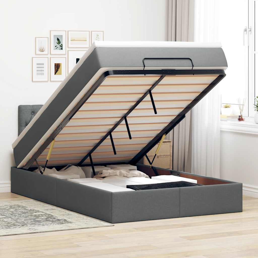 Lit Ottoman Avec Matelas Tissu