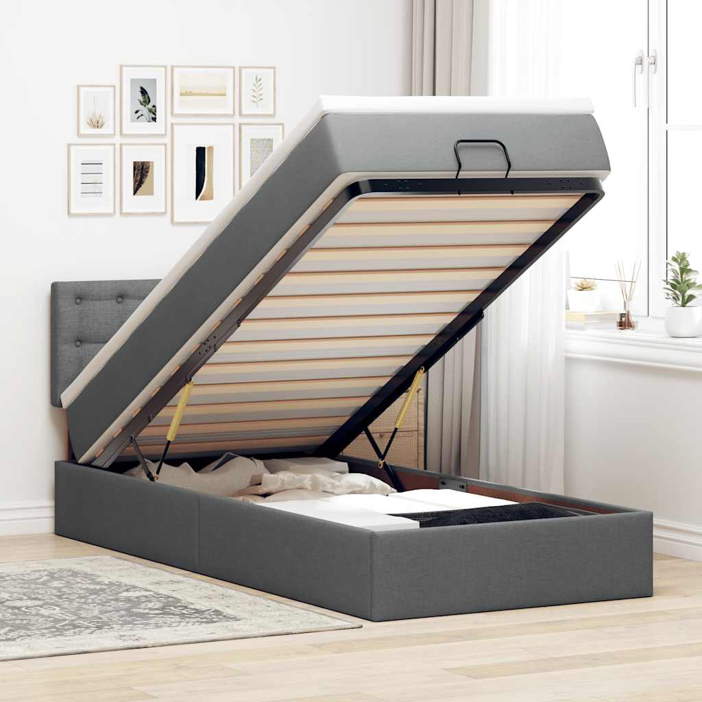 Lit Ottoman Avec Matelas Tissu