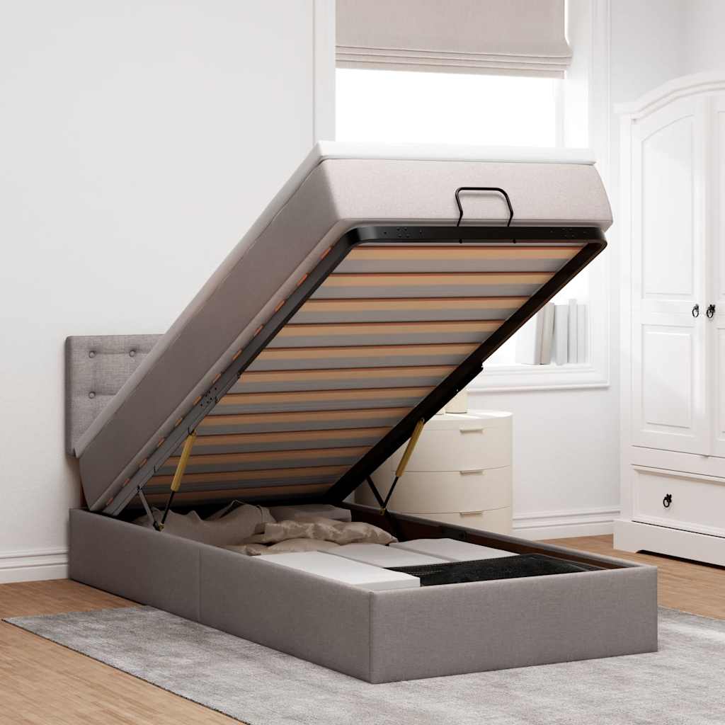 Lit Ottoman Avec Matelas Tissu