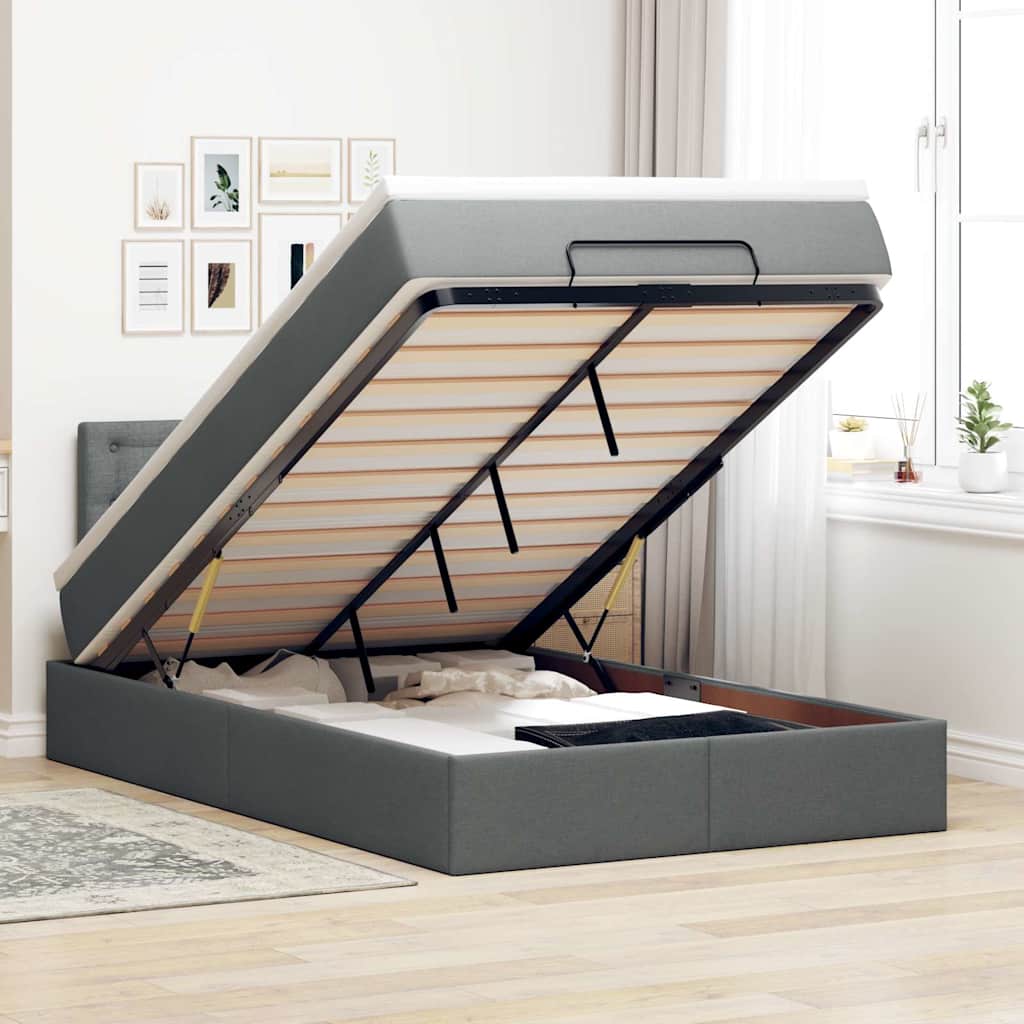 Lit Ottoman Avec Matelas Tissu