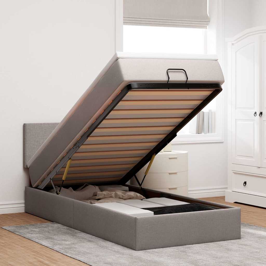 Lit Coffre Avec Matelas Et Led Tissu