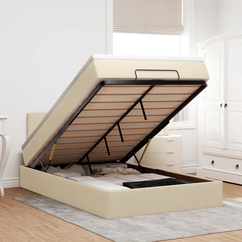 Lit Coffre Avec Matelas Et Led Tissu