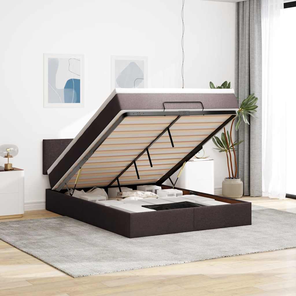 Lit Ottoman Avec Matelas Tissu