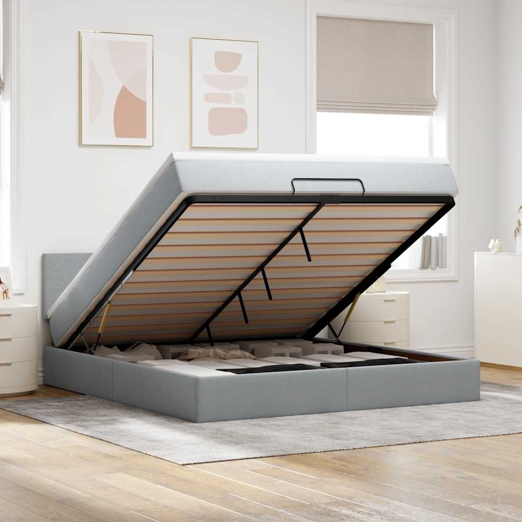 Lit Ottoman Avec Matelas Tissu