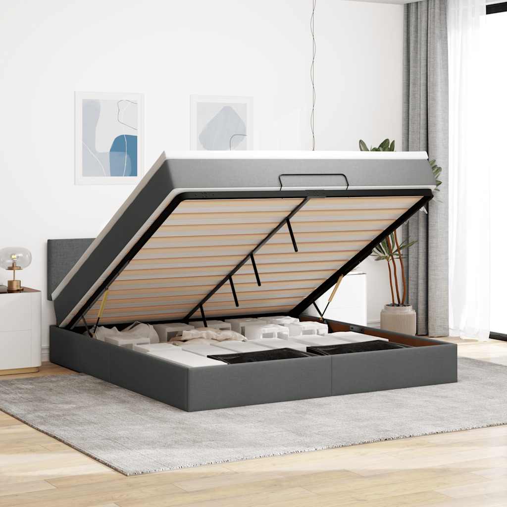 Lit Ottoman Avec Matelas Tissu