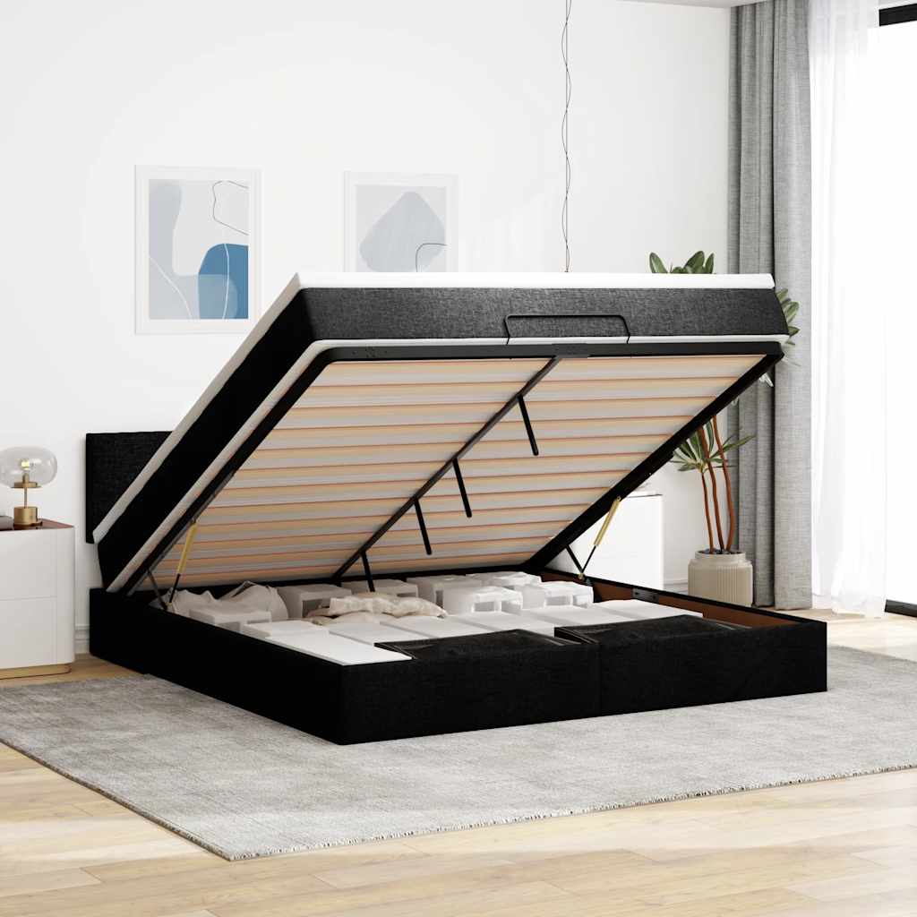 Lit Ottoman Avec Matelas Tissu