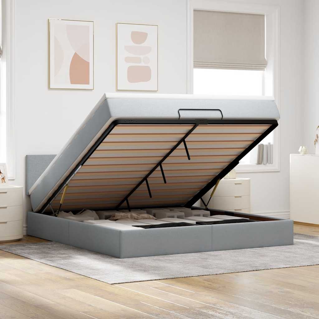 Lit Ottoman Avec Matelas Tissu
