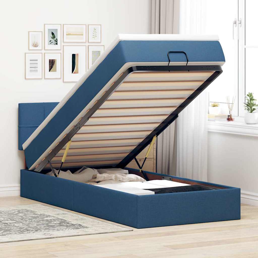 Lit Coffre Avec Matelas Et Led Tissu