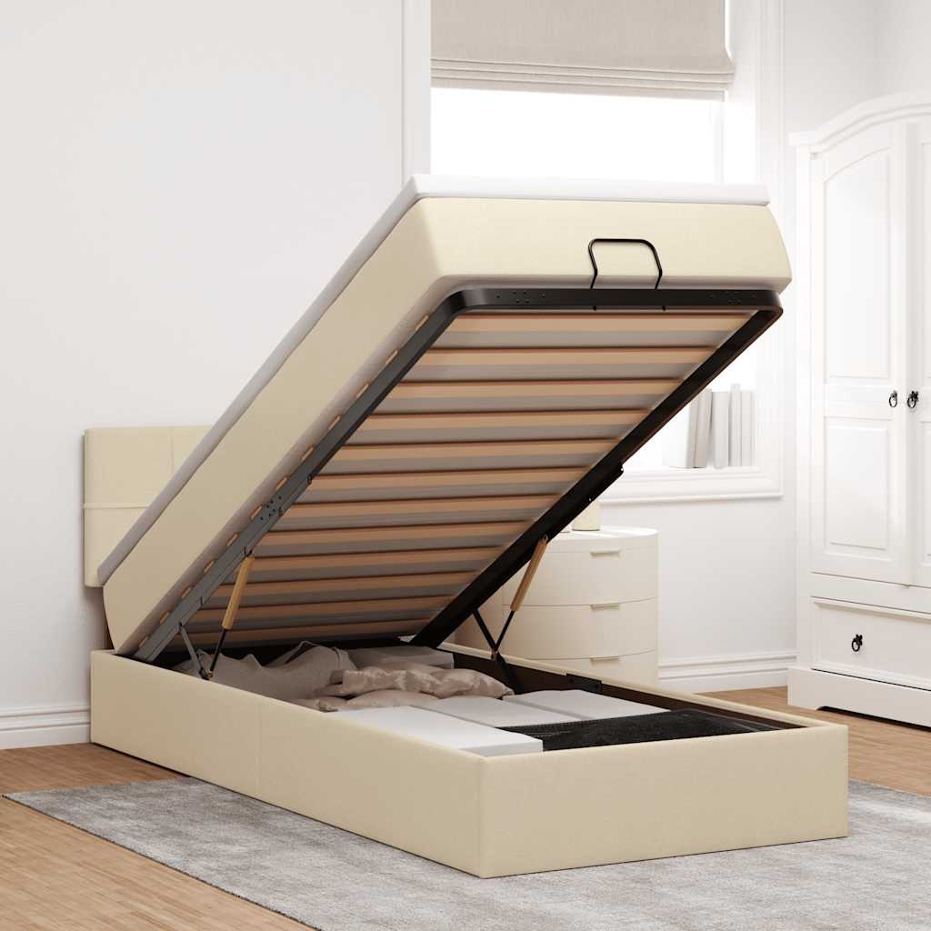 Lit Coffre Avec Matelas Et Led Tissu