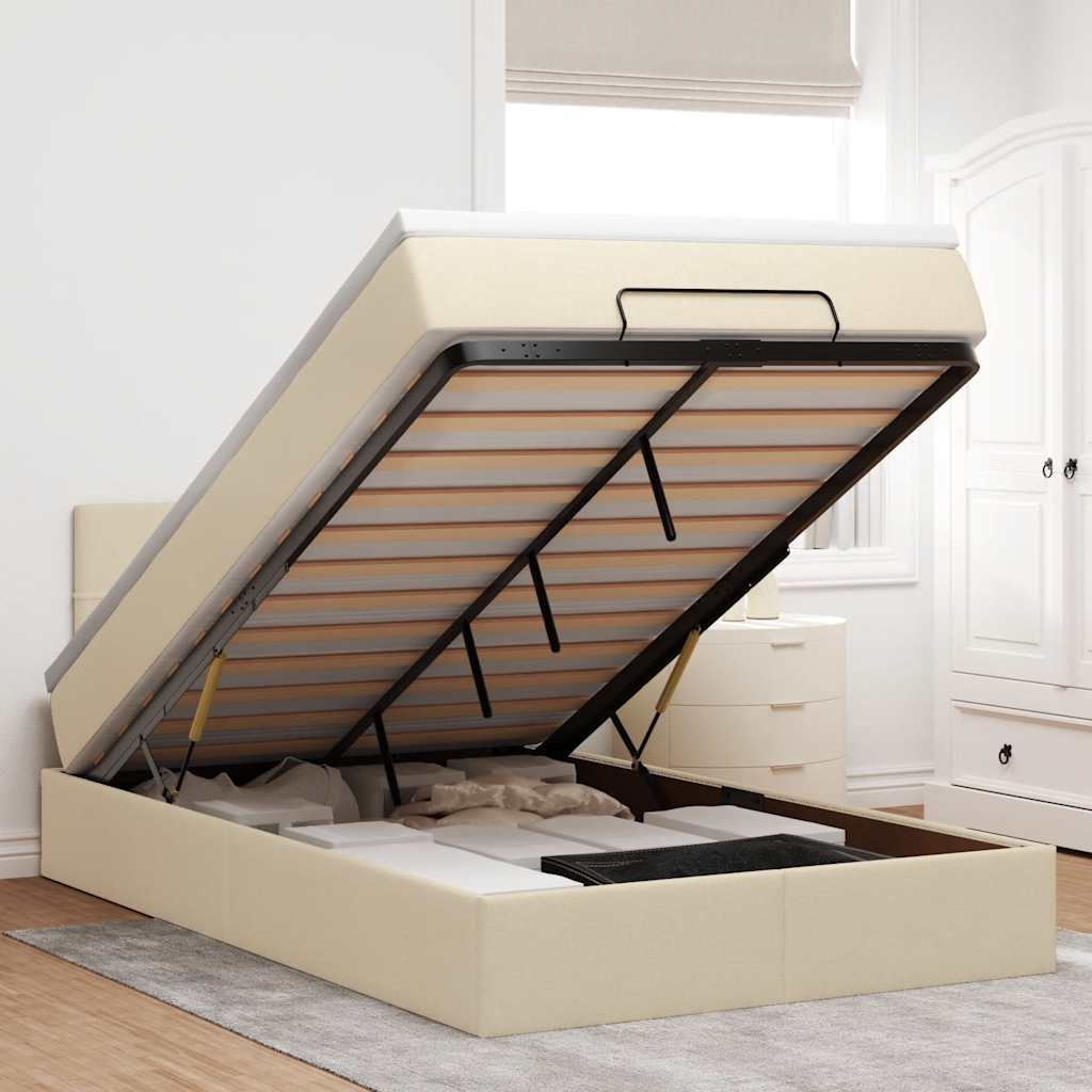 Lit Coffre Avec Matelas Et Led Tissu