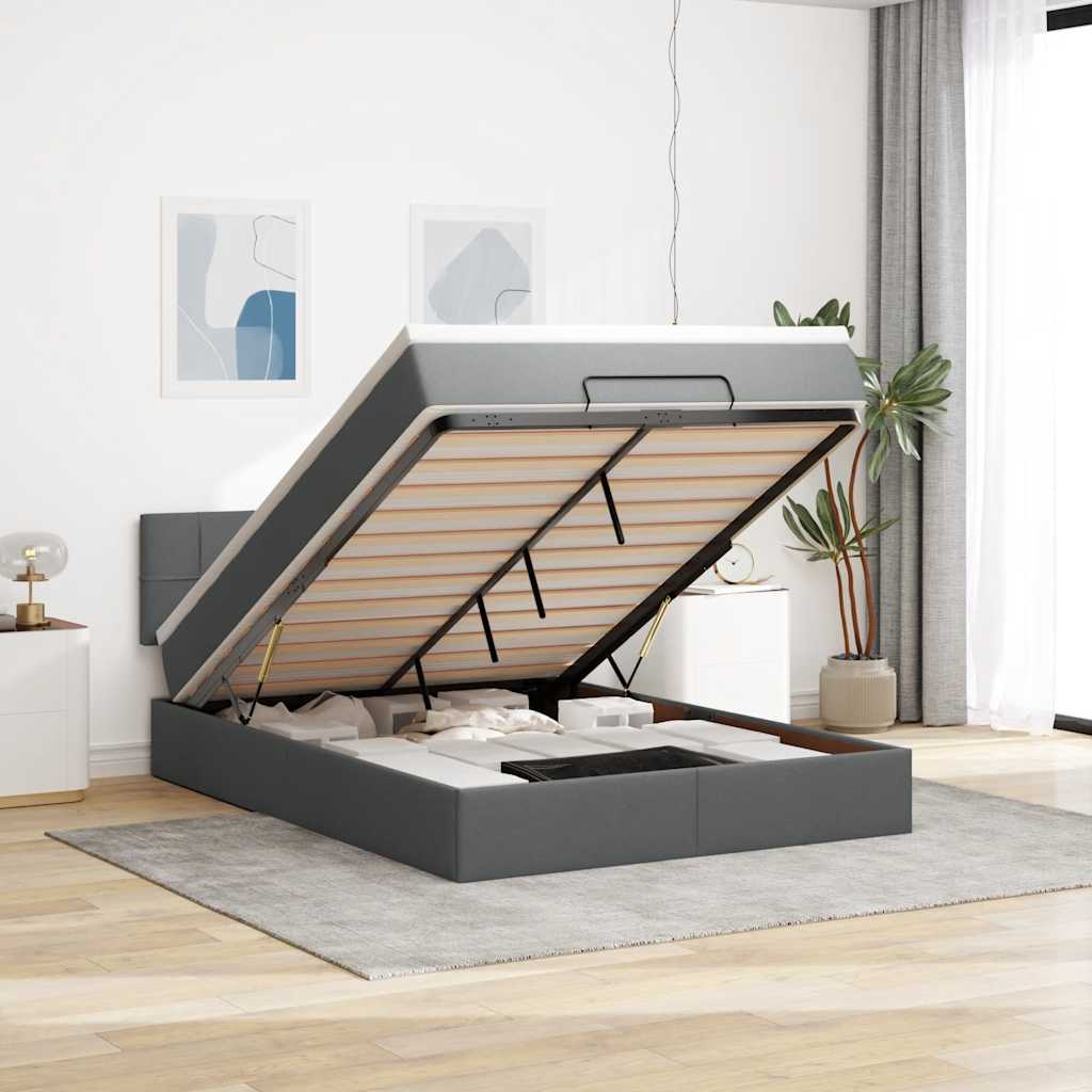 Lit Ottoman Avec Matelas Tissu