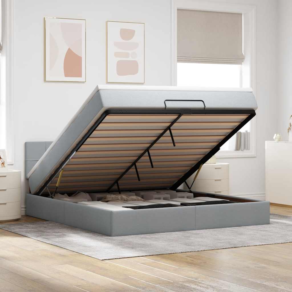 Lit Ottoman Avec Matelas Tissu
