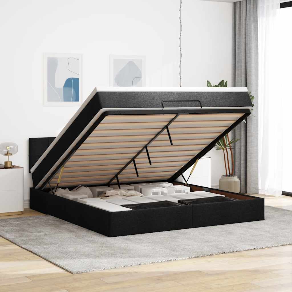 Lit Ottoman Avec Matelas Tissu