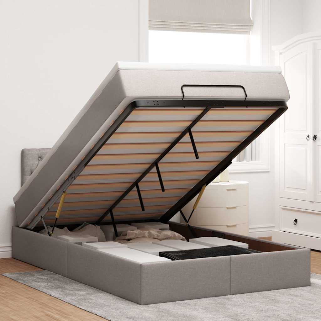 Lit Coffre Avec Matelas Et Led Tissu