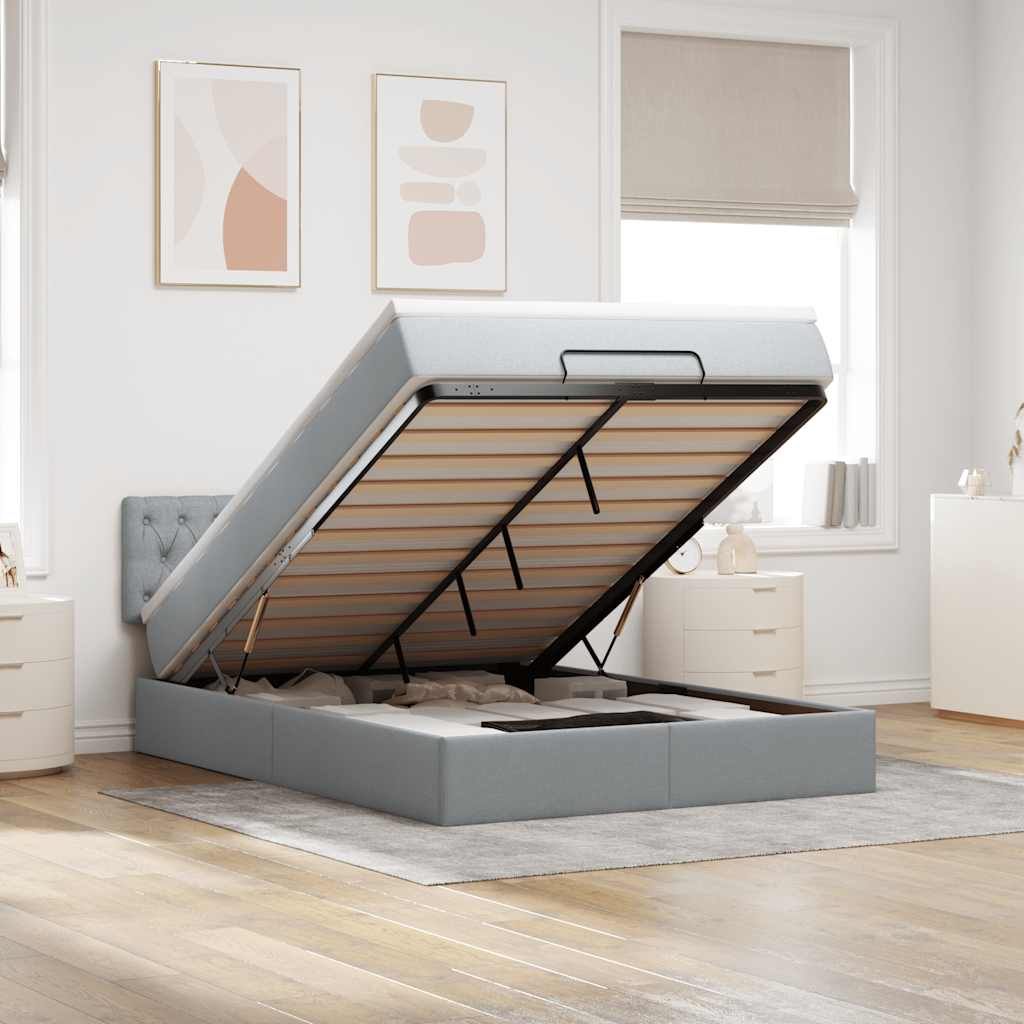 Lit Ottoman Avec Matelas Tissu