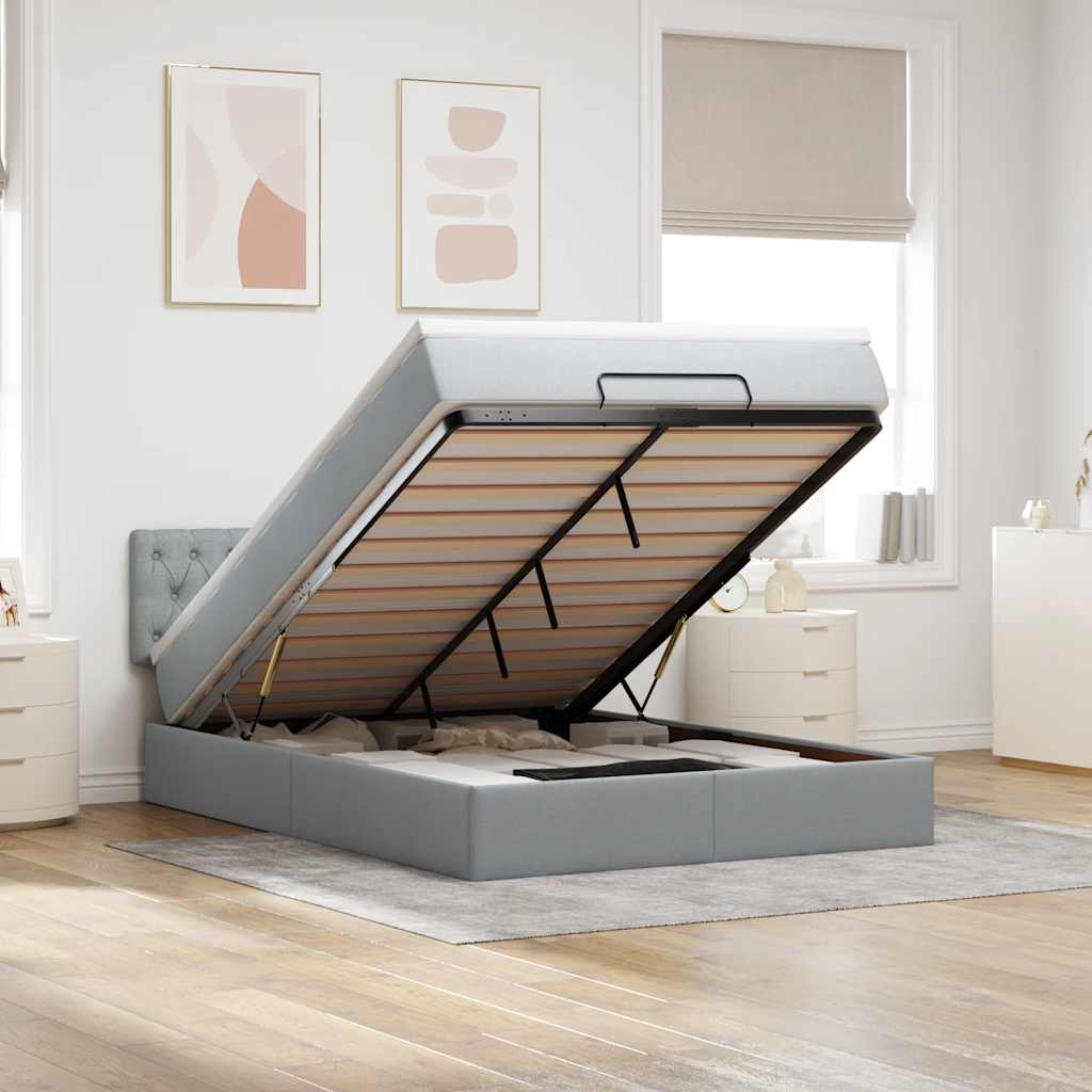 Lit Ottoman Avec Matelas Tissu