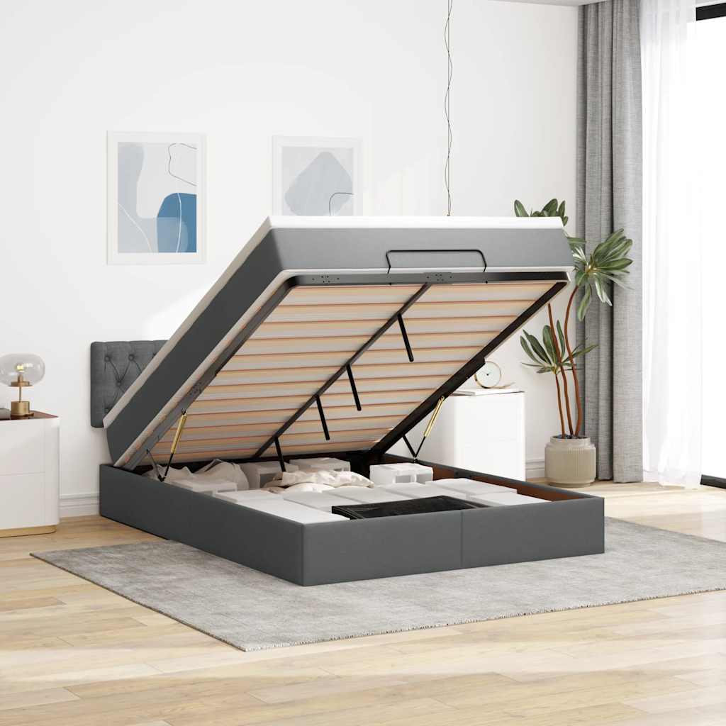 Lit Ottoman Avec Matelas Tissu