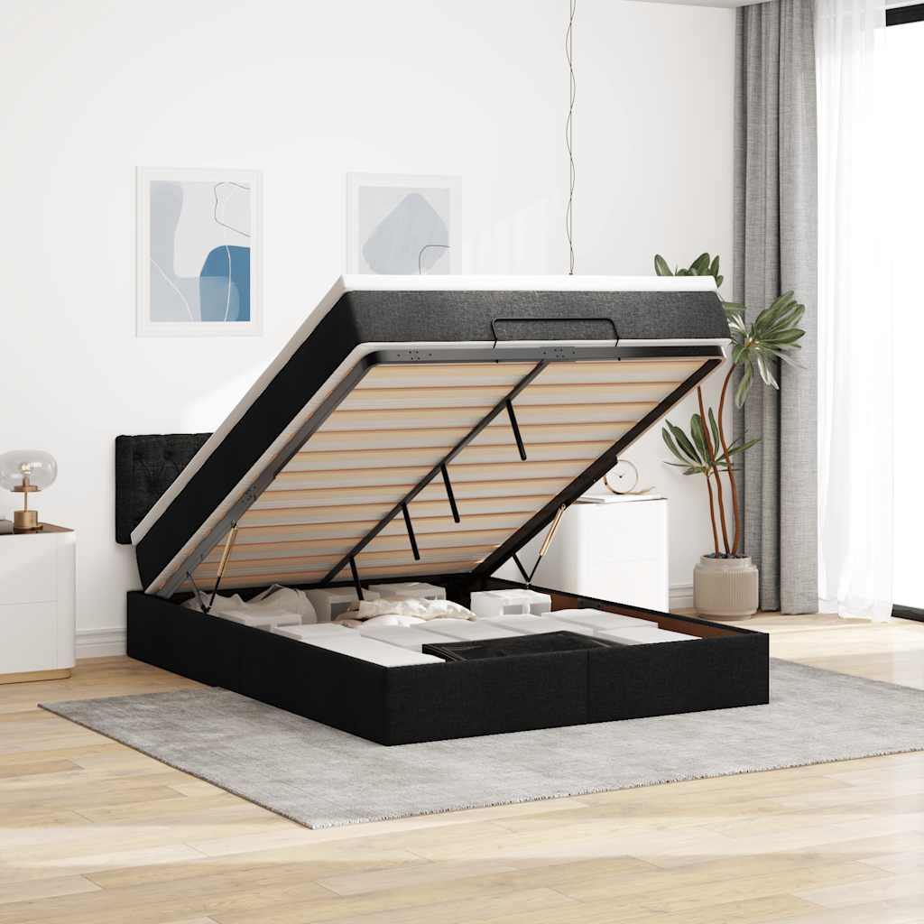 Lit Ottoman Avec Matelas Tissu