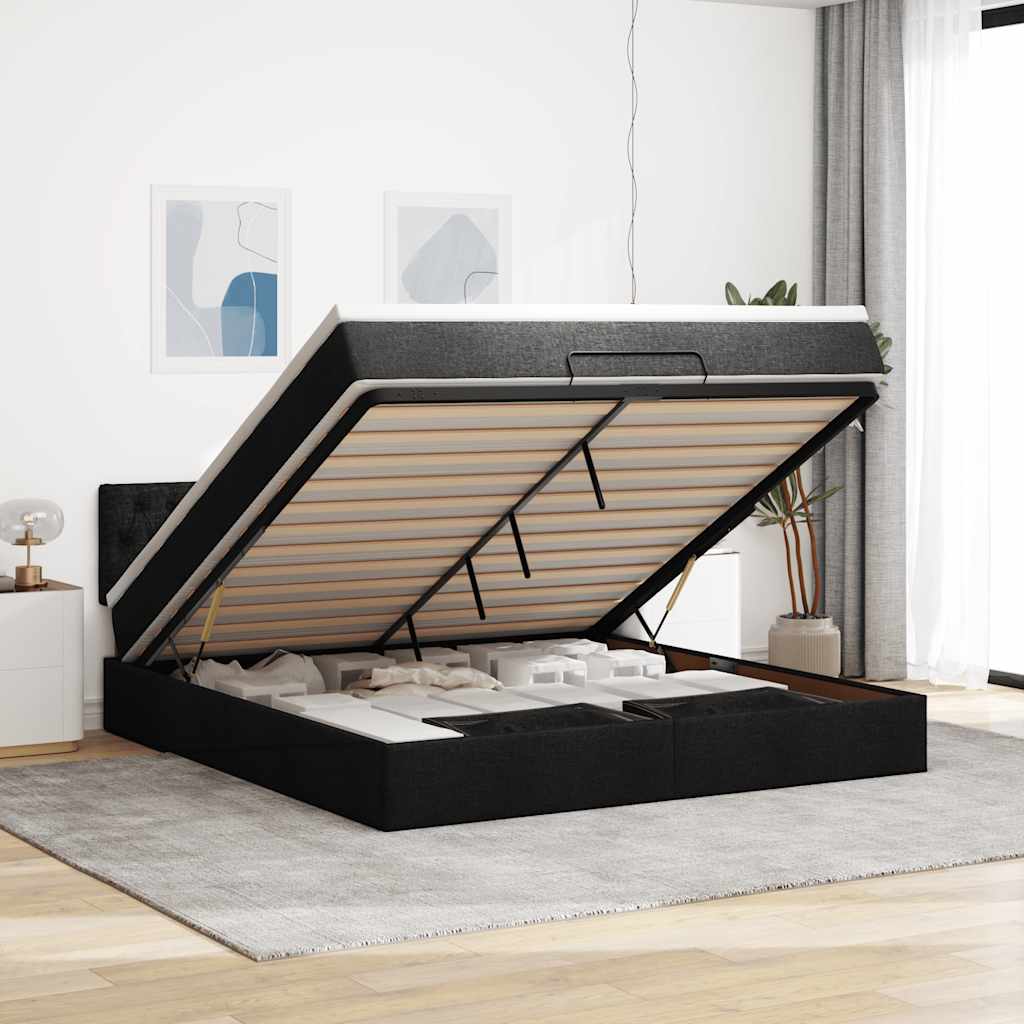 Lit Ottoman Avec Matelas Tissu