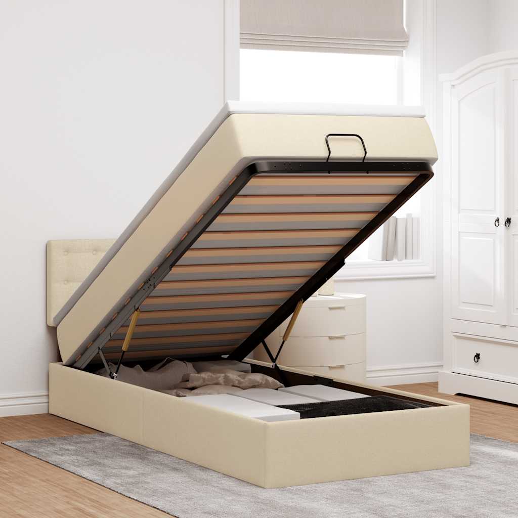 Lit Coffre Avec Matelas Et Led Tissu