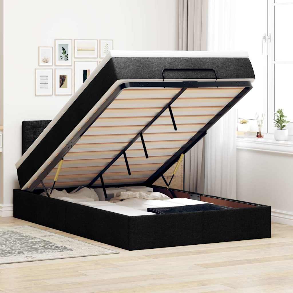 Lit Coffre Avec Matelas Et Led Tissu