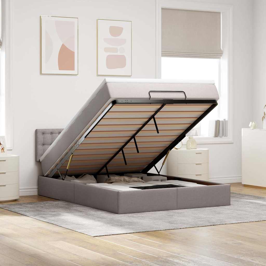Lit Coffre Avec Matelas Et Led Tissu