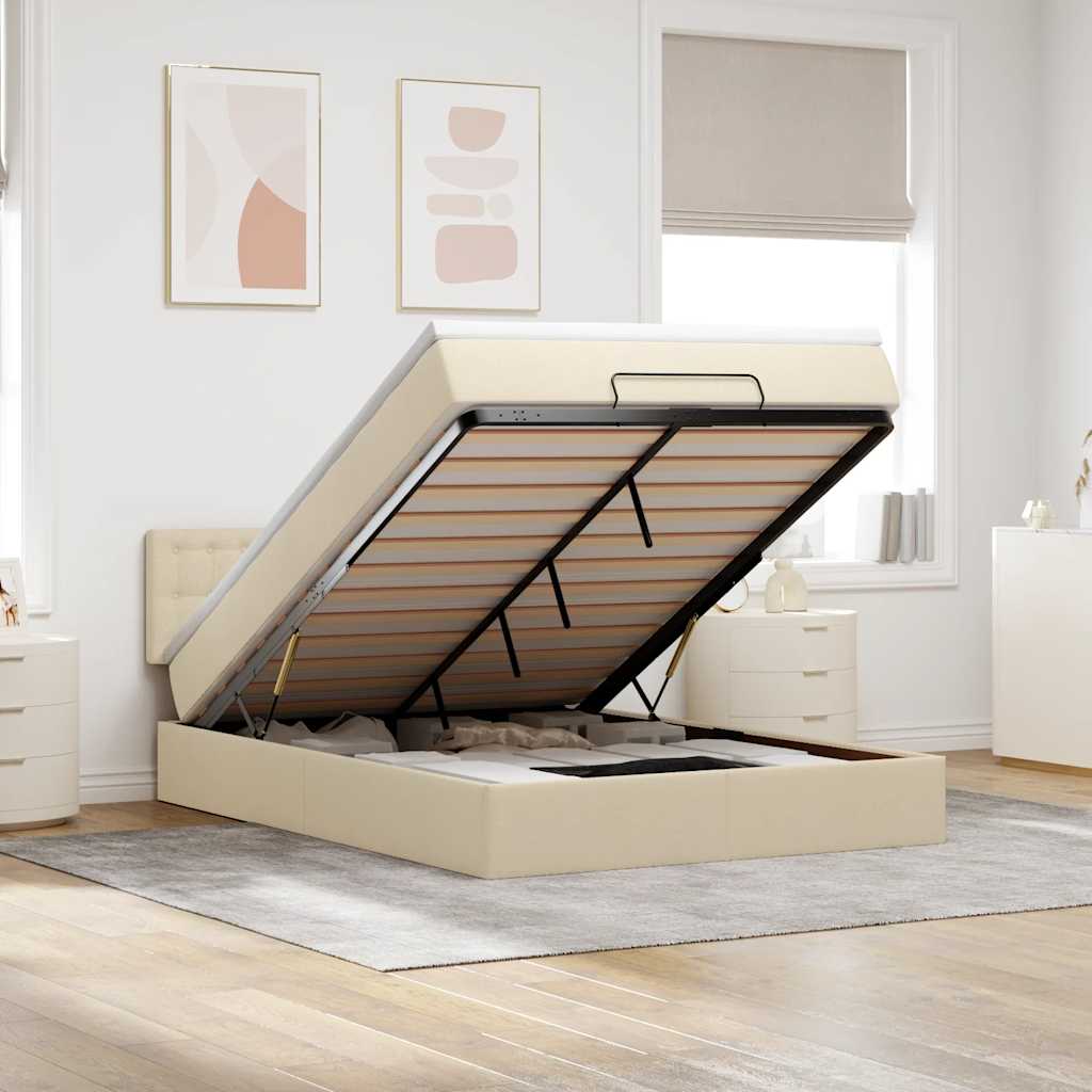 Lit Ottoman Avec Matelas Tissu