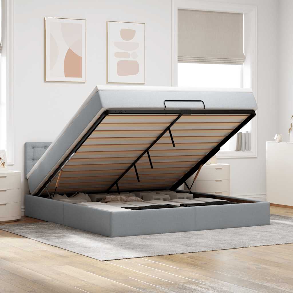 Lit Ottoman Avec Matelas Tissu