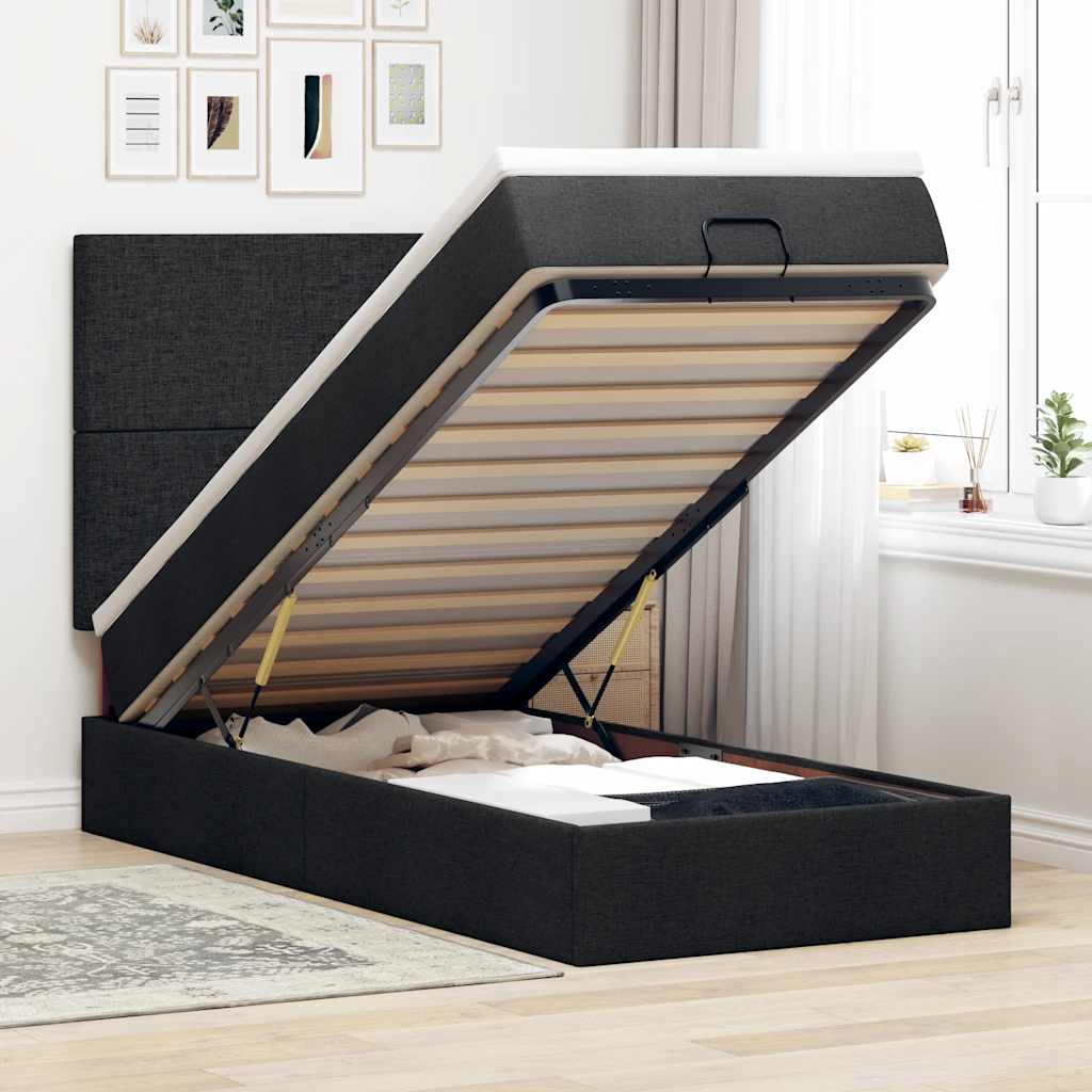 Lit Ottoman Avec Matelas Tissu