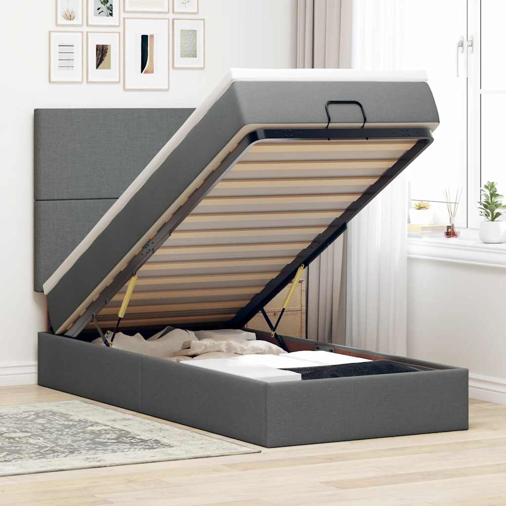 Lit Ottoman Avec Matelas Tissu