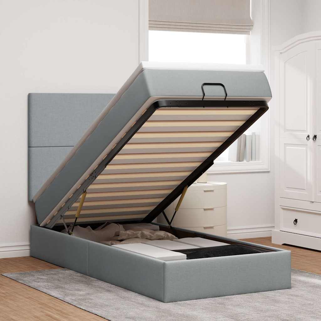 Lit Ottoman Avec Matelas Tissu