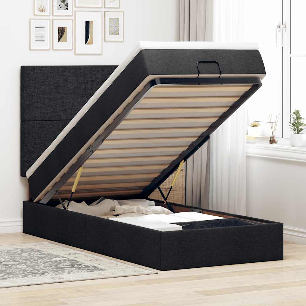 Lit Ottoman Avec Matelas Tissu