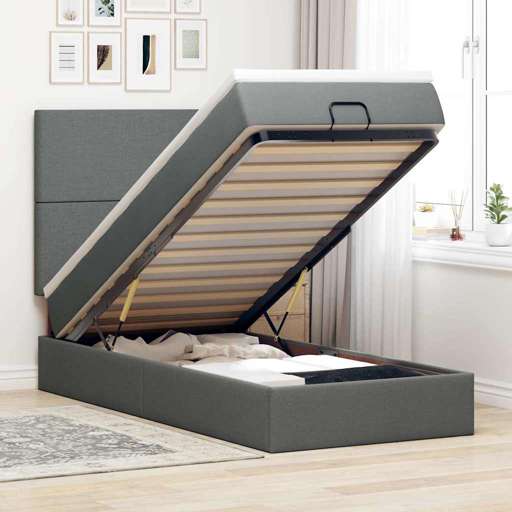 Lit Ottoman Avec Matelas Tissu
