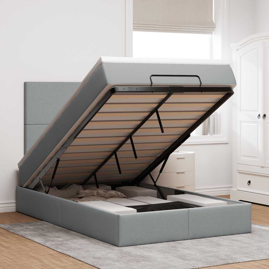 Lit Ottoman Avec Matelas Tissu