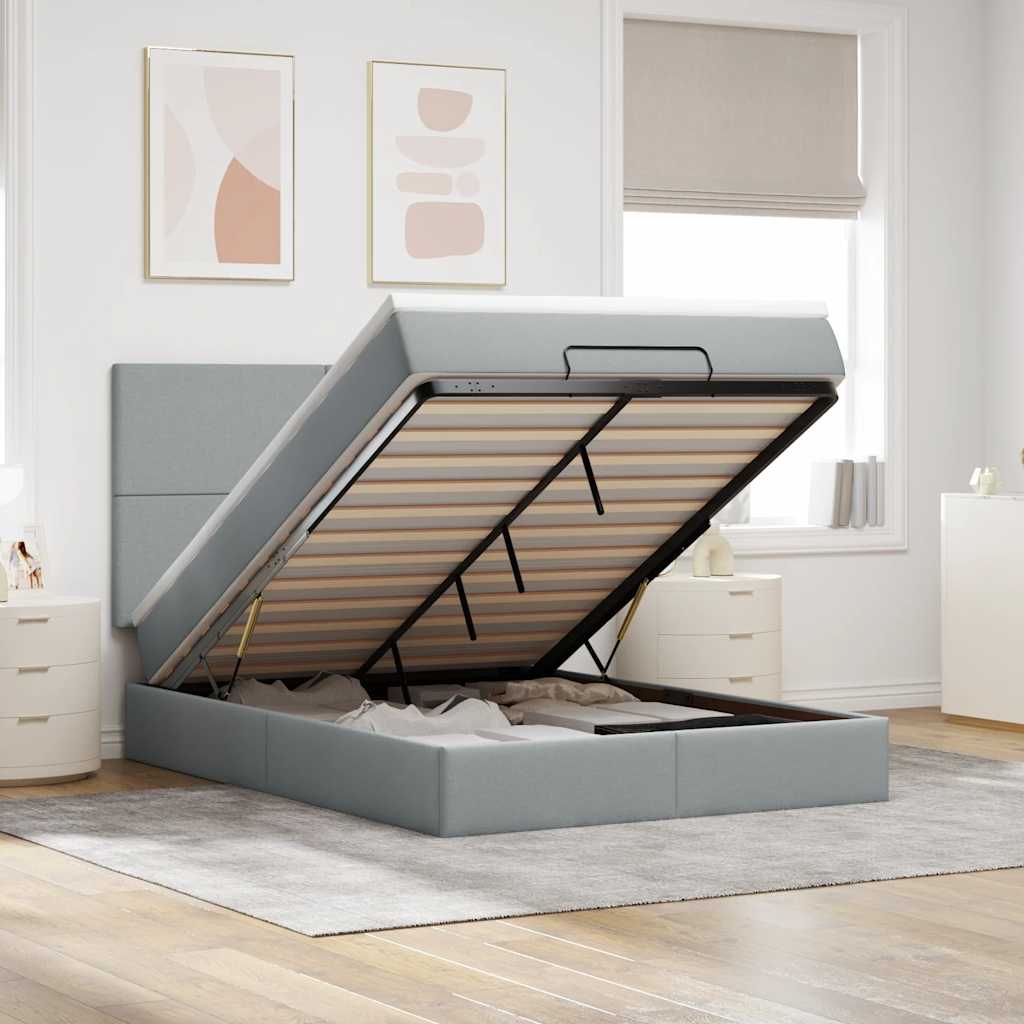 Lit Ottoman Avec Matelas Tissu