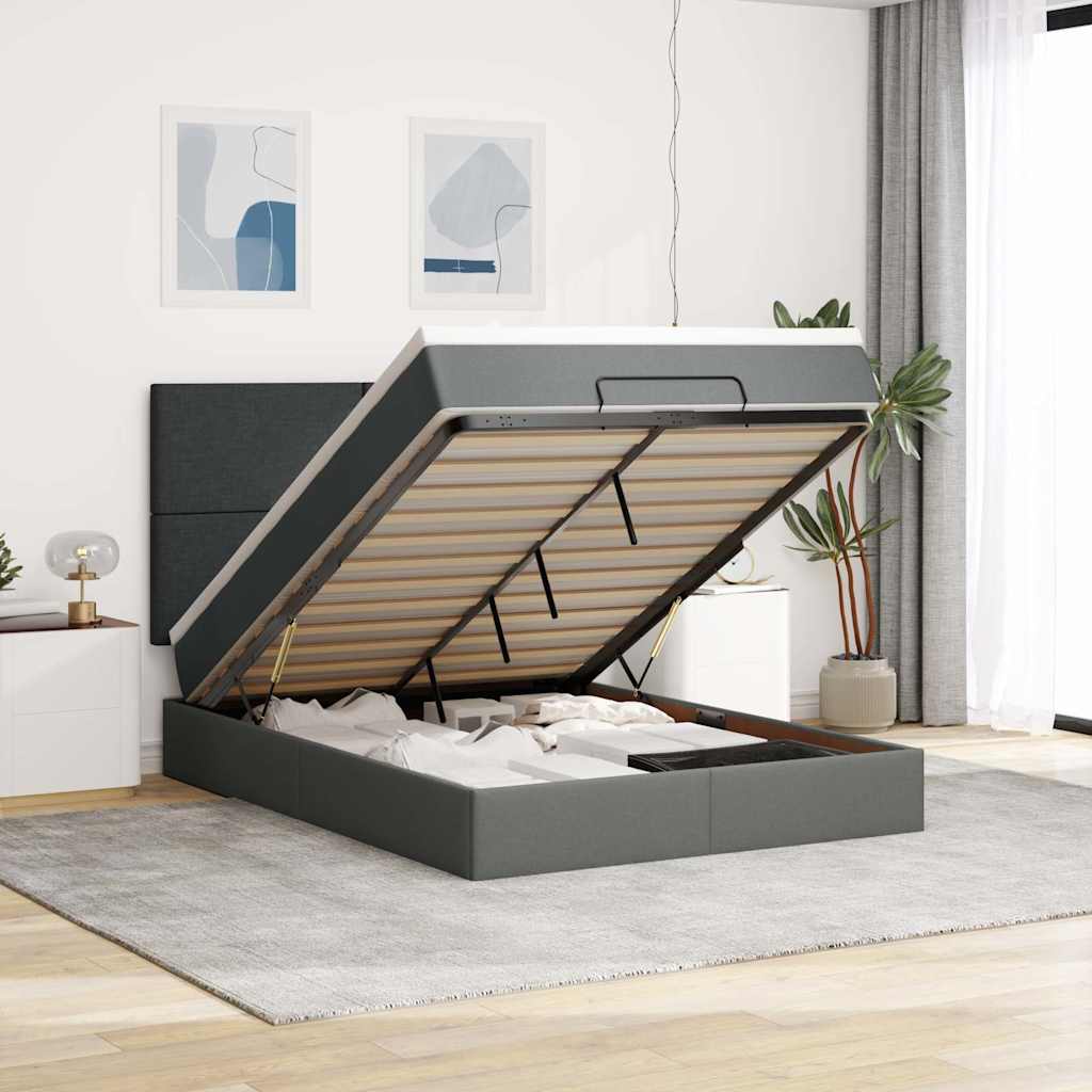 Lit Ottoman Avec Matelas Tissu