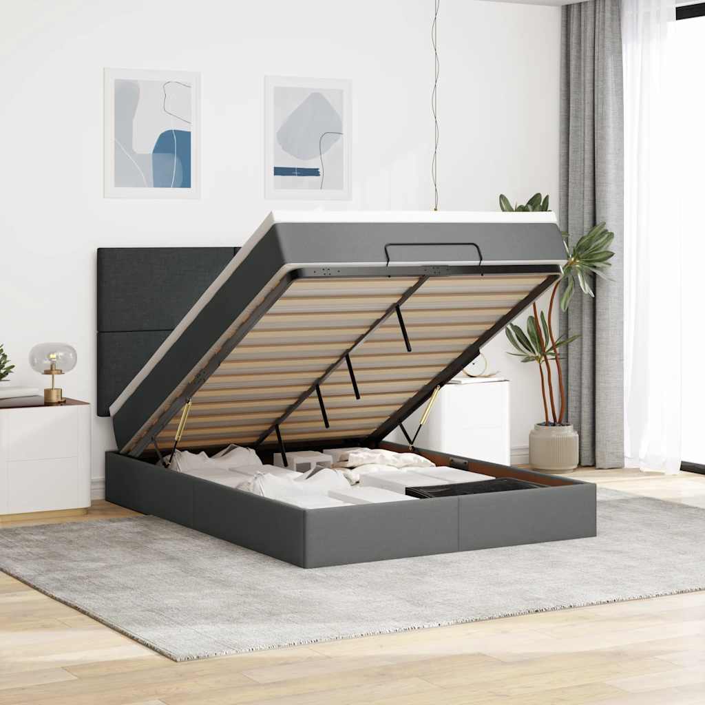 Lit Ottoman Avec Matelas Tissu