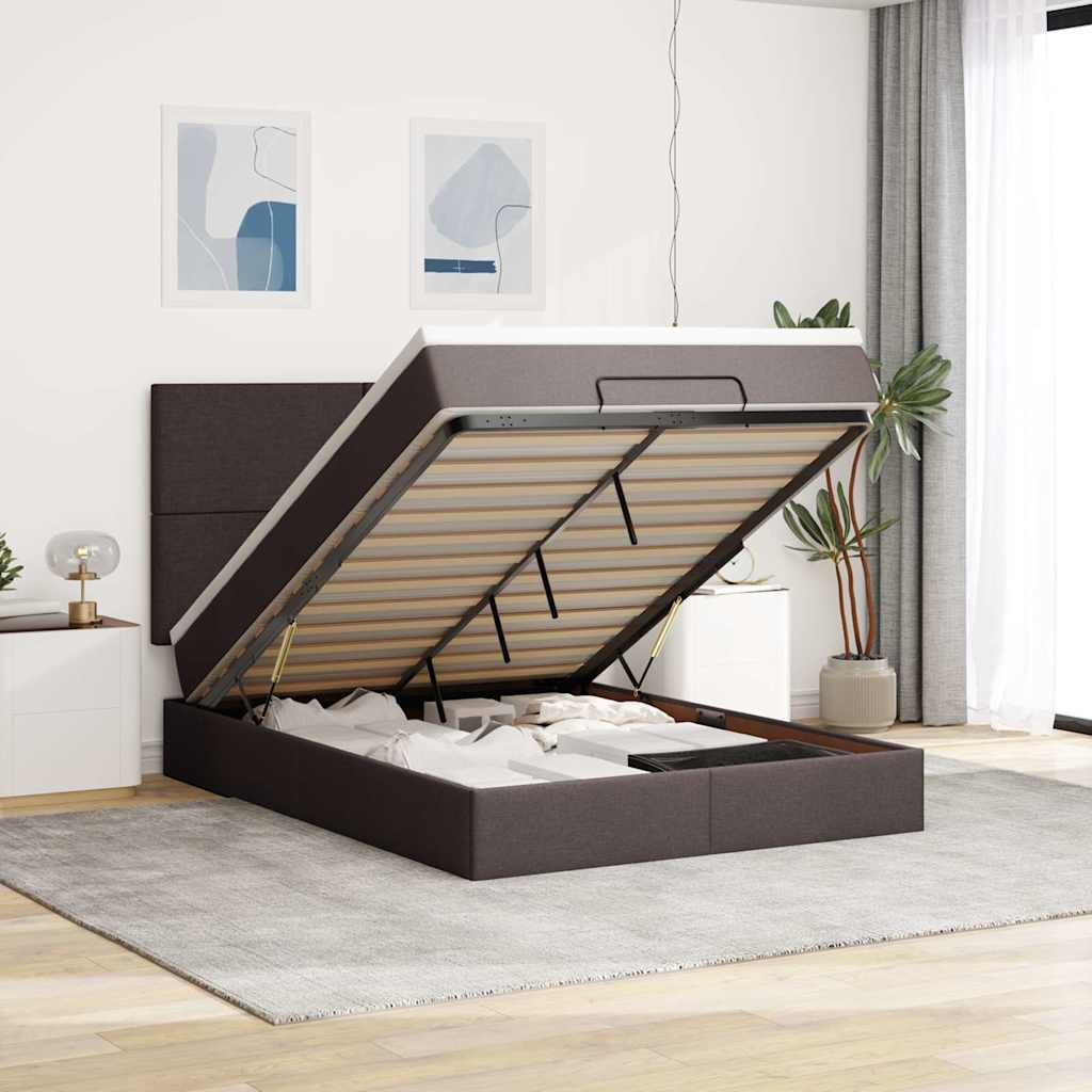 Lit Ottoman Avec Matelas Tissu