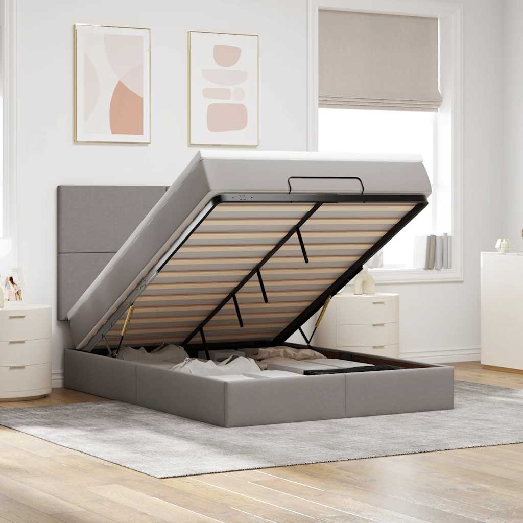 Lit Ottoman Avec Matelas Tissu