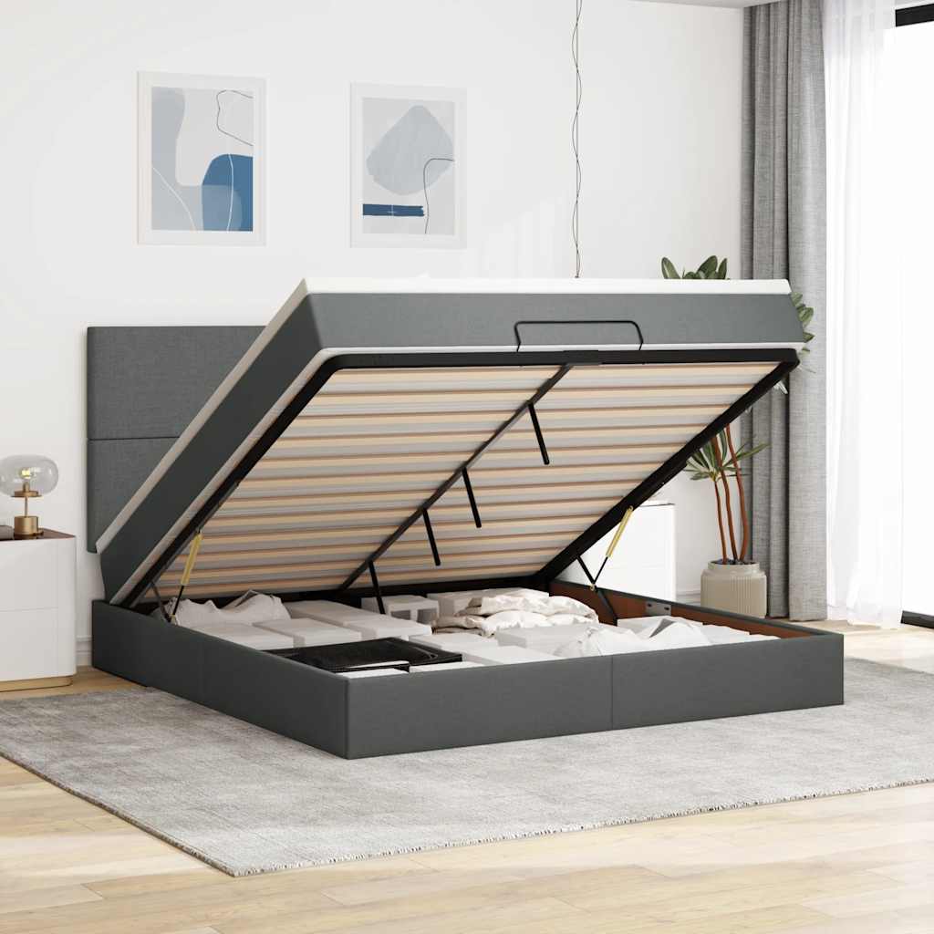 Lit Ottoman Avec Matelas Tissu
